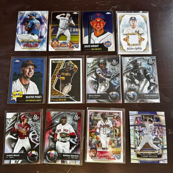 Panini Topps Bowman 100 NM Baseball Cards Lot All Stars Rookies Hall Of Gamers - Picture 1 of 9